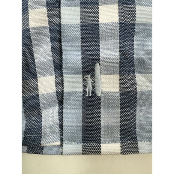 Johnnie-O Mens Performance Shirt Sz Medium Dallas National Golf Club Blue Plaid - Picture 5 of 8